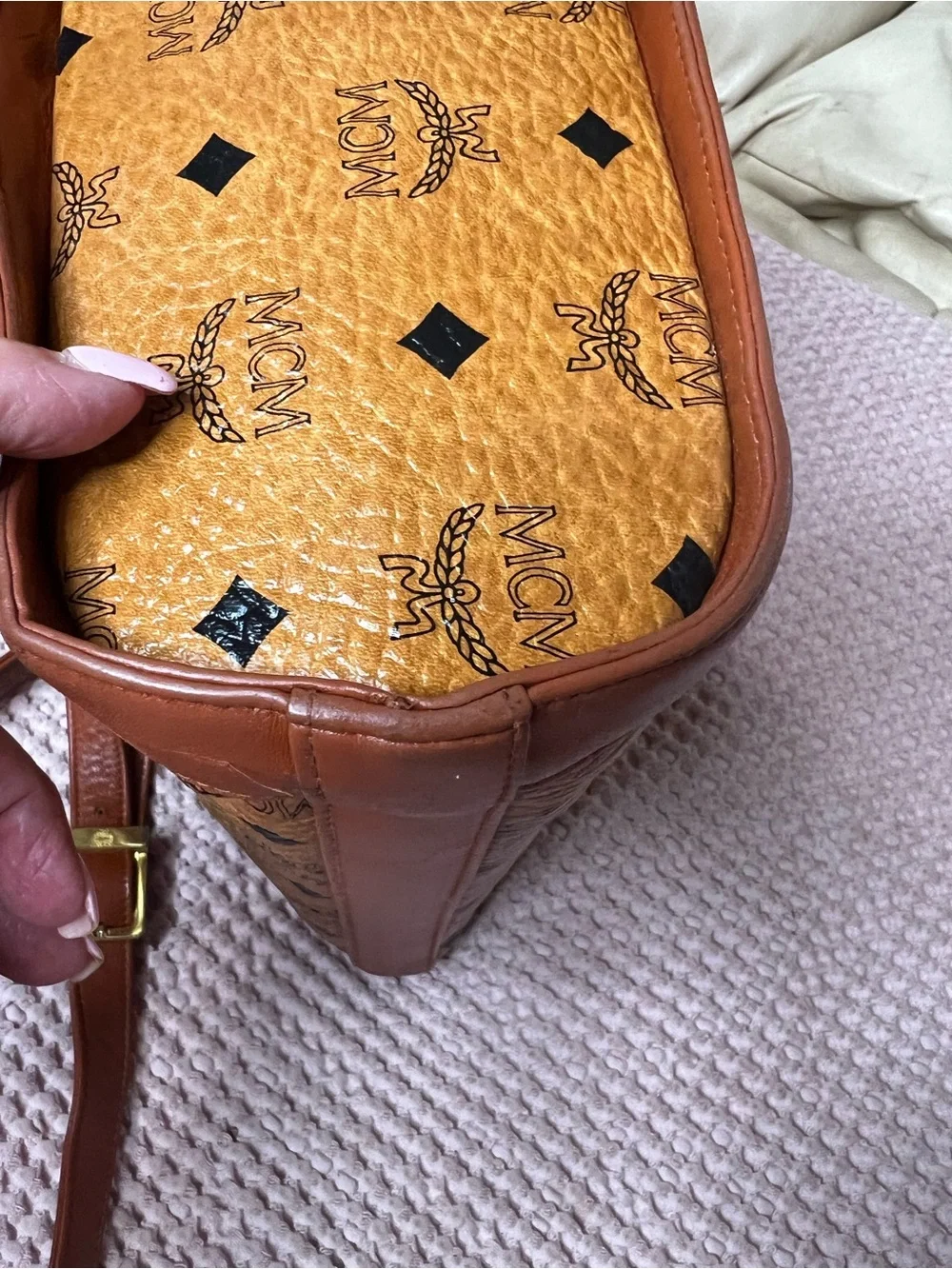 Vintage MCM Cognac Visetos Hobo Shoulder Bag